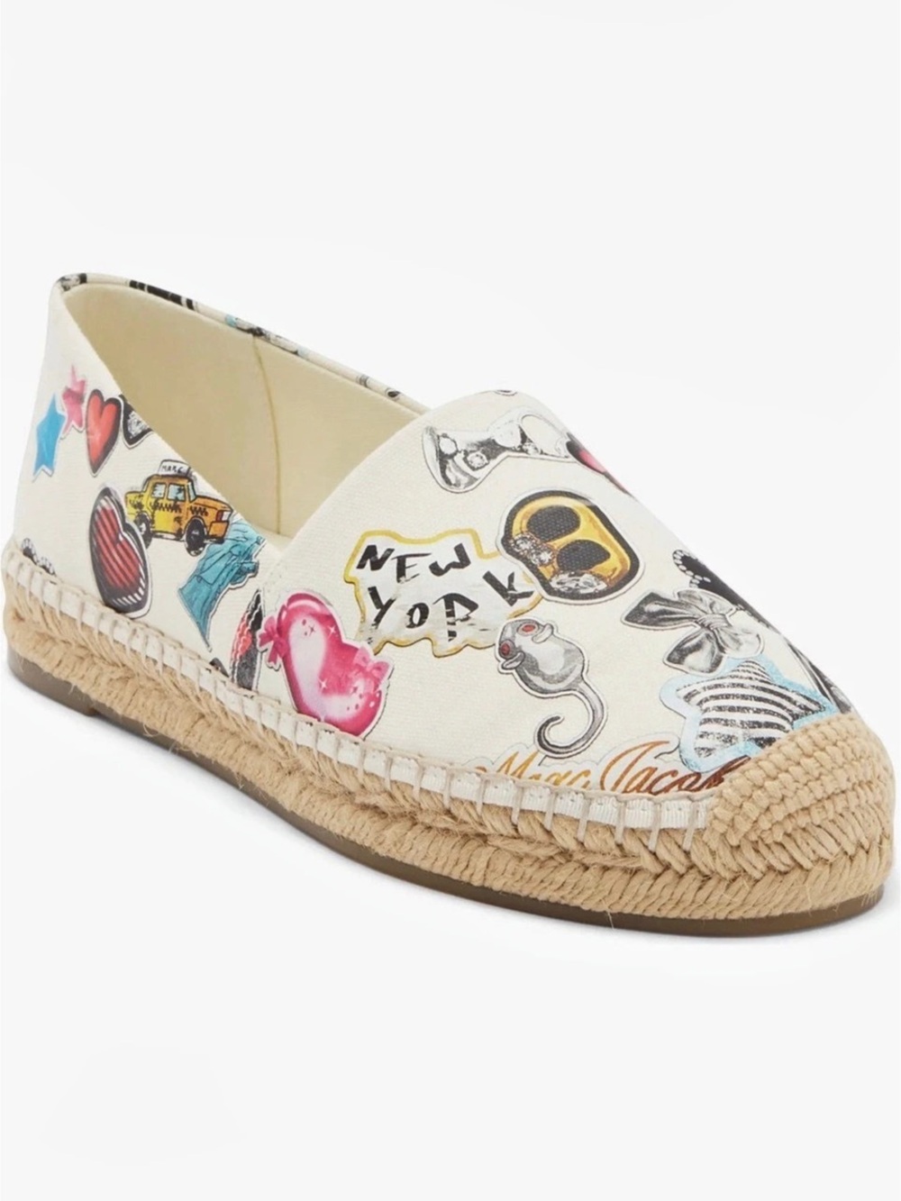 NEW Marc Jacobs The Sticker Print Espadrille Flat Shoes Women’s Size 9 US 39 EU